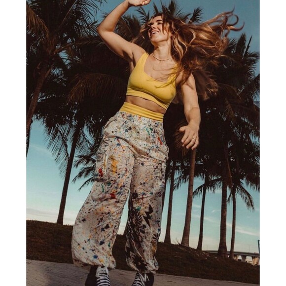 FP Movement Free People Movement Color Burst Hike Pants Pacific Highway Size L - Picture 3 of 6